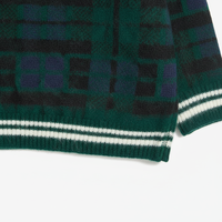 Pull imprimé avec poignets côtelés Pull à col rond pour homme