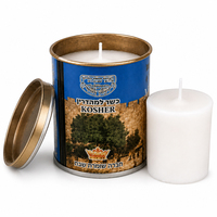 Lilin Yahrzeit Grosir 24 Jam dalam Wadah Kaleng, Lilin Kenangan Yahudi Ner Neshama Tanpa Aroma, Langsung dari Pabrik, MOQ, Mendukung Label OEM