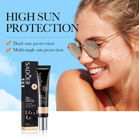 Crème isolante solaire SADOER SPF30+ PA+++ 30g, base tonifiante naturelle beige pour éclaircir le teint, OEM, marque privée, faible MOQ