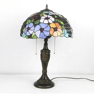 Lámpara de Mesa Estilo Tiffany Mediterráneo LongHuiJing Floral de 16 Pulgadas con LED E27, Pantalla de Vidrio con Cúpula, Lámpara de Escritorio Flexible - Product Image 6