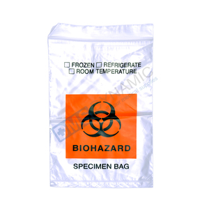 लैब biohazard नमूना बैग नमूना के लिए जेब के साथ नारंगी लोगो releasable ziplck निविड़ अंधकार टिकाऊ परिवहन - Product Image 3