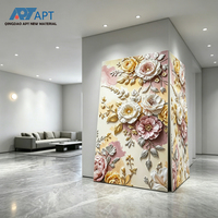 Panneau mural SPC à motif floral animalier 3D, haute brillance, imperméable, insonorisant, ignifuge, 4x8/4x10 pieds, design moderne pour murs intérieurs