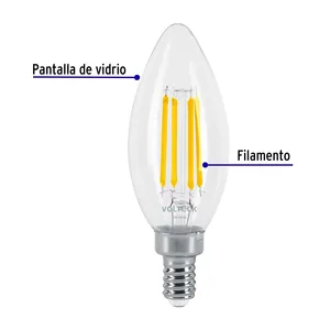BOX 4 Faretto a filamento LED 4 W, candela, luce ambra 2700K, E12, VOLTECK - Product Image 2