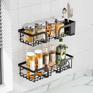 Estante de Ducha Autoadhesivo Sin Taladro, Estantes Negros para Baño con Cesta y Soporte para Cepillo de Dientes y Jabón - Product Image 6