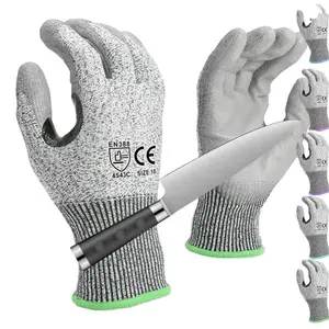 Оптовая продажа, прочные сверхпрочные автомобильные Мужские механические защитные перчатки 5 уровня защиты, защитные рабочие перчатки с полиуретановым покрытием
