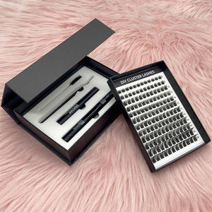Cluster Lash Set Logotipo personalizado Venta al por mayor Etiqueta privada Faux Mink Fluffy D Curl Cluster Lashes Kit - Product Image 2