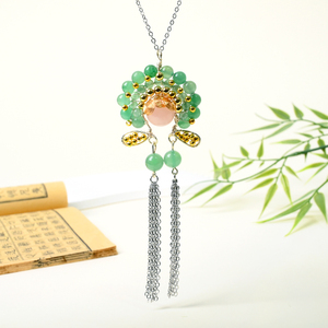 Pendentif en cristal naturel fait main, artisanat en cristal, perles de cristal de l'opéra de Pékin, bijoux pour femmes, cadeau - Product Image 5