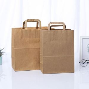 Bolsas de Papel Kraft Blancas Medianas con Asas para Regalos, Compras, Fiestas, Cumpleaños, Manualidades, Comida para Llevar - Product Image 1