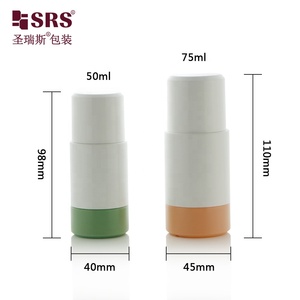 RPPE Bouteille en plastique vide de déodorant à bille pour soins personnels vert menthe avec ensemble intérieur rechargeable avec bouchon pour emballage sous les bras - Product Image 3