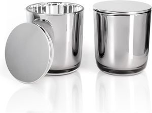 Custom Made High Quality 8 oz 10 oz 15 oz Cylindrical Glass Candle Jar Metal/Wood <b>Lid</b> Heat Resistant Handmade Christmas Candle - Product Image 2