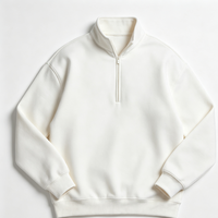 Sweat-shirt personnalisé à col zippé, molleton épais en coton, imprimé hiver, col montant, OEM ODM, marque privée, pour homme