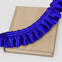 Bande de dentelle plissée en satin de 4 cm, directement de l'usine, accessoires DIY à prix réduit pour les tabliers de poupées, les vêtements pour animaux de compagnie et la décoration intérieure