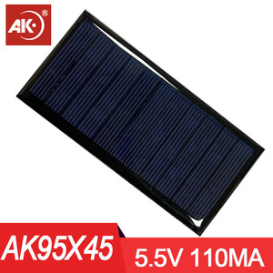 แผงโซลาร์เซลล์โพลีคริสตัลไลน์ 95x45 มม. 5.5V 110mA แผ่นอีพ็อกซี่ซิลิคอนคริสตัลไลน์สำหรับเครื่องชาร์จพลังงานแสงอาทิตย์ - Product Image 2
