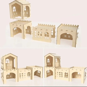 Maison de lapin en bois délicate à vendre en gros Double lapin maison pour animaux de compagnie <span class=keywords><strong>Cage</strong></span> salon espace lapin jouer cabane cachée - Product Image 2