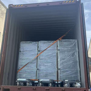 सुपरमार्केट वेयरवेयरवेयरवेयरवेयरलॉजिस्टिक्स 500 किलोग्राम स्टील लॉन्ड्री ट्रॉली हाउसकीपिंग कार्ट जस्ता प्लेटेड रोल कंटेनर - Product Image 6