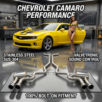 Échappement Valvetronic en acier inoxydable 304 pour Chevrolet Camaro 3.6L 6.2L, silencieux arrière avec embouts quadruples, montage 100% Bolt-on