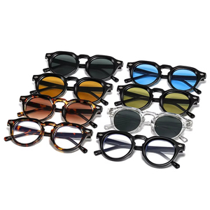 Gafas de Sol Redondas Retro Punk 2026 con Logotipo Personalizado, Lentes Degradadas con Protección UV400, Remaches y Diseño Poligonal para Hombre y Mujer - Product Image 4