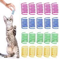 Jouet à ressort pour chat en plastique écologique, coloré, pour l'auto-entretenement, accessoires pour animaux de compagnie, style simple, vente en gros