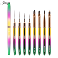 Pinceaux de nail art de haute qualité, manche en métal dégradé, liner/french/oval/ombre, pinceau à dentelle pour dessin de pétales, peinture thérapeutique