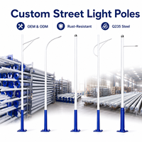 Poste de Luz Galvanizado de Acero para Proyectos, de 3m, 4m, 5m, 6m, 7m, 8m, para Contratistas y Construcción de Carreteras Municipales