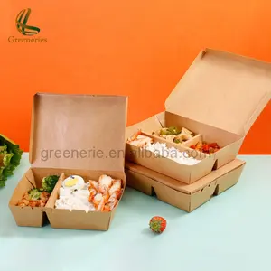 5 Compartimento Descartável Almoço Bento Box Papel Para Ir Takeaway