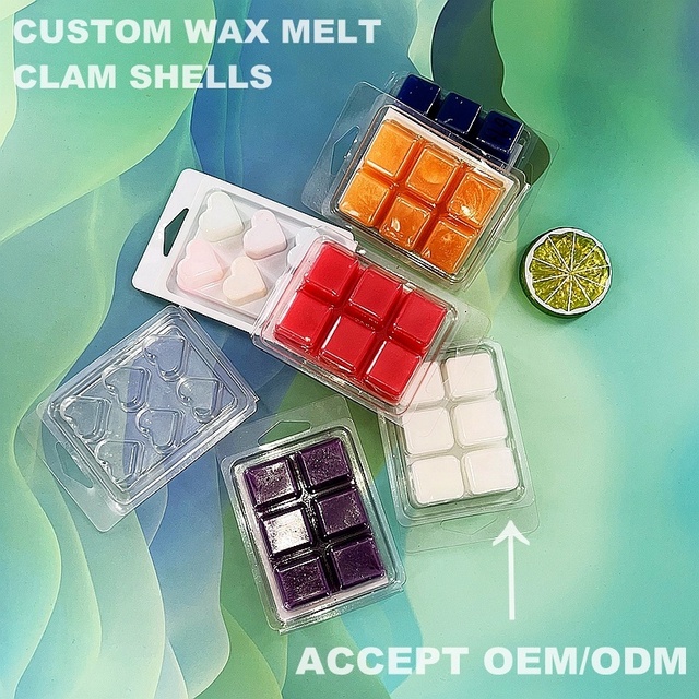 Custom Wax Melt Clam Shells - Durable, Stackable Plastic Clamshell Packaging for Wax Tarts, Accept OEM/ODM, Wholesale