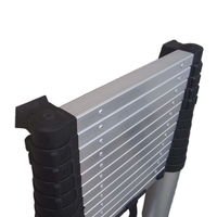Échelle télescopique en aluminium à fermeture douce de 3,8 m, design moderne, certifiée TUV EN131-6:2019, portable, pour cuisine et entrepôt