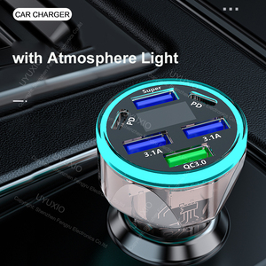 Cargador de coche USB C multipuerto con pantalla de voltaje 6 en 1 Adaptador de carga súper rápida en coche para iPhone productos de envío directo 2024 - Product Image 3