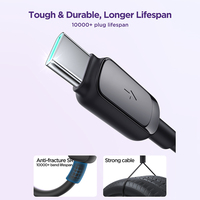 Joyroom kabel Data pengisian daya cepat, kabel Data pengisian daya cepat, kabel 3a, 1.2m, tipe c, untuk ponsel Android