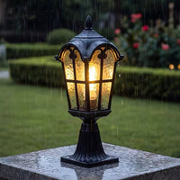 Lámpara de Columna LED Eléctrica de Aluminio IP65 de Ahorro Energético, Estilo Romano, para Jardín y Paisaje, Lámpara de Puerta