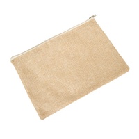 Pochette promotionnelle en jute écologique avec fermeture éclair et logo personnalisé pour le rangement – Vente en gros