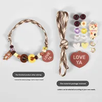 Kit de matériel en plastique de dessin animé DIY en gros, collier pour animaux de compagnie réglable fait à la main, colliers pour chiens et chats