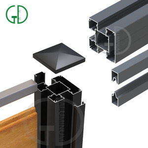 GD premontado fácil <span class=keywords><strong>de</strong></span> instalar Diy polvo sin óxido recubierto usado negro jardín privacidad aluminio listón valla Vertical valla paneles poste - Product Image 4