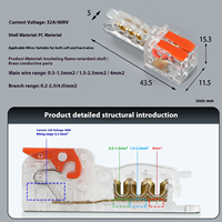 Connecteur rapide de type T pour bornier, diviseur de fils sans coupure, perforation d'isolation, connecteur de fils rapide et compact