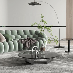 <span class=keywords><strong>Mesa</strong></span> de centro de sala de estar de <span class=keywords><strong>diseño</strong></span> de lujo italiano, <span class=keywords><strong>mesa</strong></span> de centro de consola <span class=keywords><strong>redonda</strong></span> de <span class=keywords><strong>cristal</strong></span> con marco negro dorado - Product Image 2