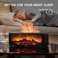 Nouveau design, diffuseur d'arômes portable pour la maison avec simulation de flamme de cheminée, humidificateur, lumière LED 7 couleurs, diffuseur d'huiles essentielles