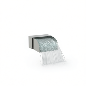 Fuente de Cascada de Acero Inoxidable 304, 11.8x13.4x5.5, Diseño Minimalista para Exteriores, Acabado Plateado Duradero - Product Image 1