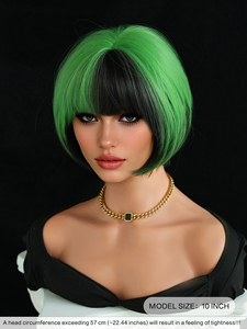 <span class=keywords><strong>Parrucca</strong></span> da <span class=keywords><strong>donna</strong></span> dritta da 10 pollici da <span class=keywords><strong>donna</strong></span> con frangia e <span class=keywords><strong>verde</strong></span> cedro evidenzia <span class=keywords><strong>parrucca</strong></span> in fibra sintetica resistente al calore naturale - Product Image 3