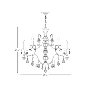 Lámpara de Araña Comercial de 12 Bombillas, Estilo Americano Vintage, de Cobre y Cristal, para Restaurante, Salón de Belleza, Sala de Estar y Dormitorio - Product Image 2