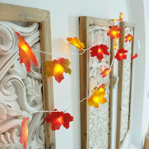 Nhân Tạo <span class=keywords><strong>Maple</strong></span> Lá Ánh Sáng Cổ Tích Mùa Thu Lá Mùa Thu Nhà Tiệc Cưới Lễ Tạ Ơn Giáng Sinh Trang Trí Chuỗi Ánh Sáng - Product Image 3