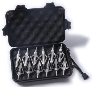 Pg1archery 12 Gói 3 Cố Định Lưỡi Bắn Cung Săn Bắn <span class=keywords><strong>Broadheads</strong></span> Hạt 100 Với Trường Hợp Mũi Tên Đầu Vít Trong Lời Khuyên Nỏ Bạc - Product Image 1