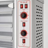 Four à rôtisserie vertical professionnel à gaz 6 rangées FC-CG-6P - Rôtissoire à poulet commerciale - Puissance thermique élevée de 21,5 kW pour Food Truck