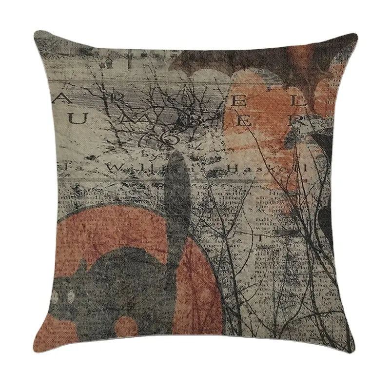 Linen Dark Halloween pillow case