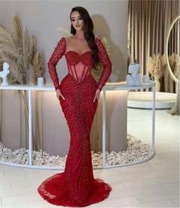 S4653L Abito da Sera Lussuoso Stile Sirena Blu con Spalle Scoperte, <span class=keywords><strong>Maniche</strong></span> <span class=keywords><strong>Lunghe</strong></span> e Strass, Sexy per Feste e Banchetti - Product Image 1