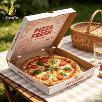 Boîtes à pizza personnalisées pour emporter, en carton ondulé blanc avec impression de logo rouge pour les chaînes de pizzerias, fournisseur d'emballages alimentaires