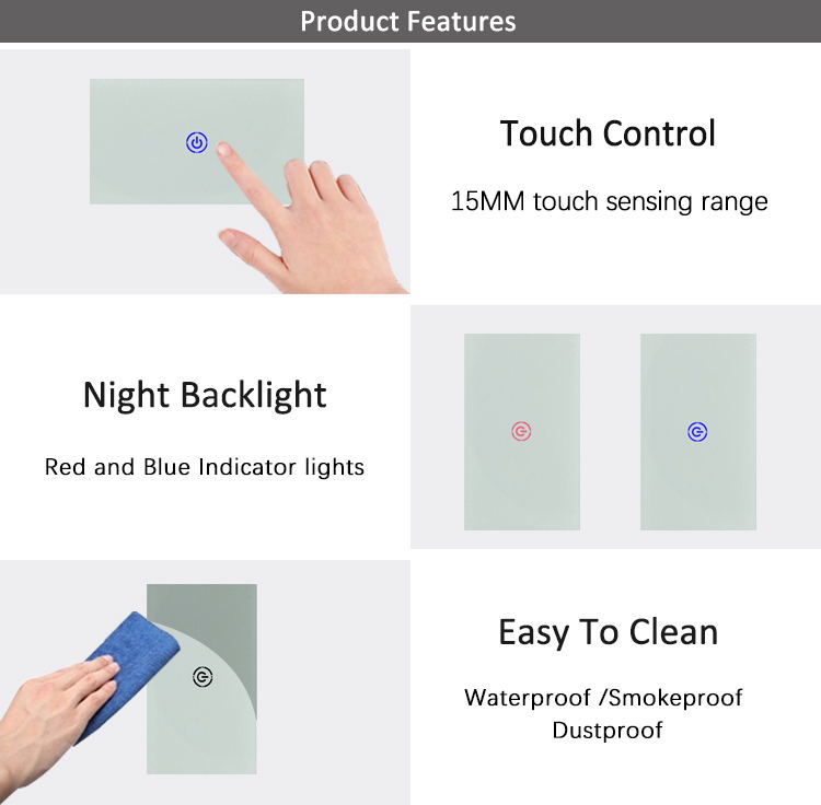 16A 3500W Tuya APP Wireless WIFI Remote Control Wall Switch Panel for Boiler and Water Heater touch switch with alexa