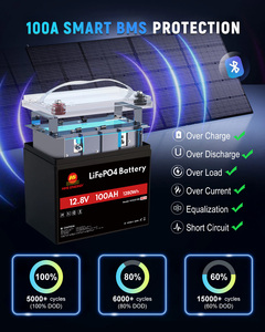 Мини-Размер 12 В 100Ah 1280Wh LiFePO4 литиевая батарея Группа 24 глубокий цикл батареи для троллинга двигателей RVs солнечный морской кемпинг - Product Image 2
