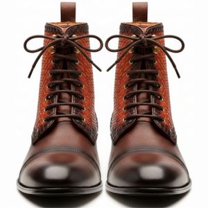 Men Handmade Genuine Leather Ankle <b>Boots</b> <b>Brown</b> Formal Casual Shoes Autumn Light Weight Unique Style - Product Image 1