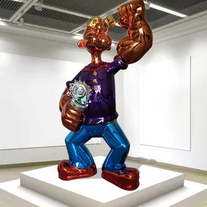 Escultura Popeye em resina para decoração de casa, estátua Popeye em tamanho real em 4 cores, arte famosa