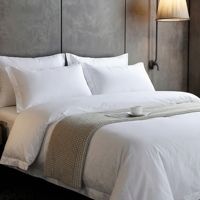Parure de lit d'hôtel 5 étoiles, linge blanc de luxe, doux comme du coton 100%, satin uni, housse de couette, draps de lit d'hôtel